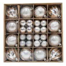 JOY BOX 44 SFERE SILVER/BIANCO (12PZ CM.6+32PZ CM.3) (6pz)